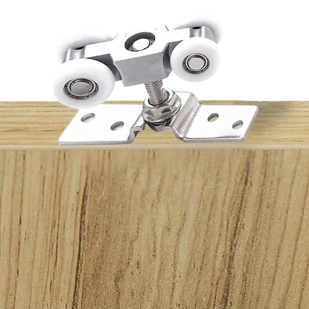 2pcs Sliding Door Roller Hardware Slide Doors Pulley 4-Wheels Glass Door Hanging Rail Track Pulley Silent Nylon Wheels