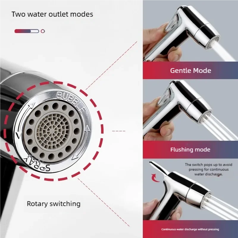 Bathroom accessories, handheld water toilet, dispenser, sprayer, flexible spring shower head, explosion-proof hose, cleaning set