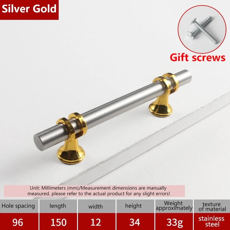 Modern Black Gold Cabinet Handles - Solid Drawer Knobs For Kitchen Furniture With Zinc Alloy Material