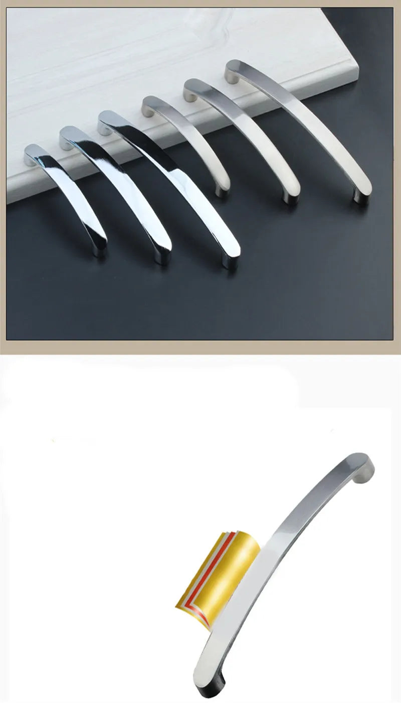 Cabinet Handles Knobs Aluminum Alloy Door Kitchen Knobs Brushed Cabinet Pulls Drawer Modern Furniture Handle Hardware