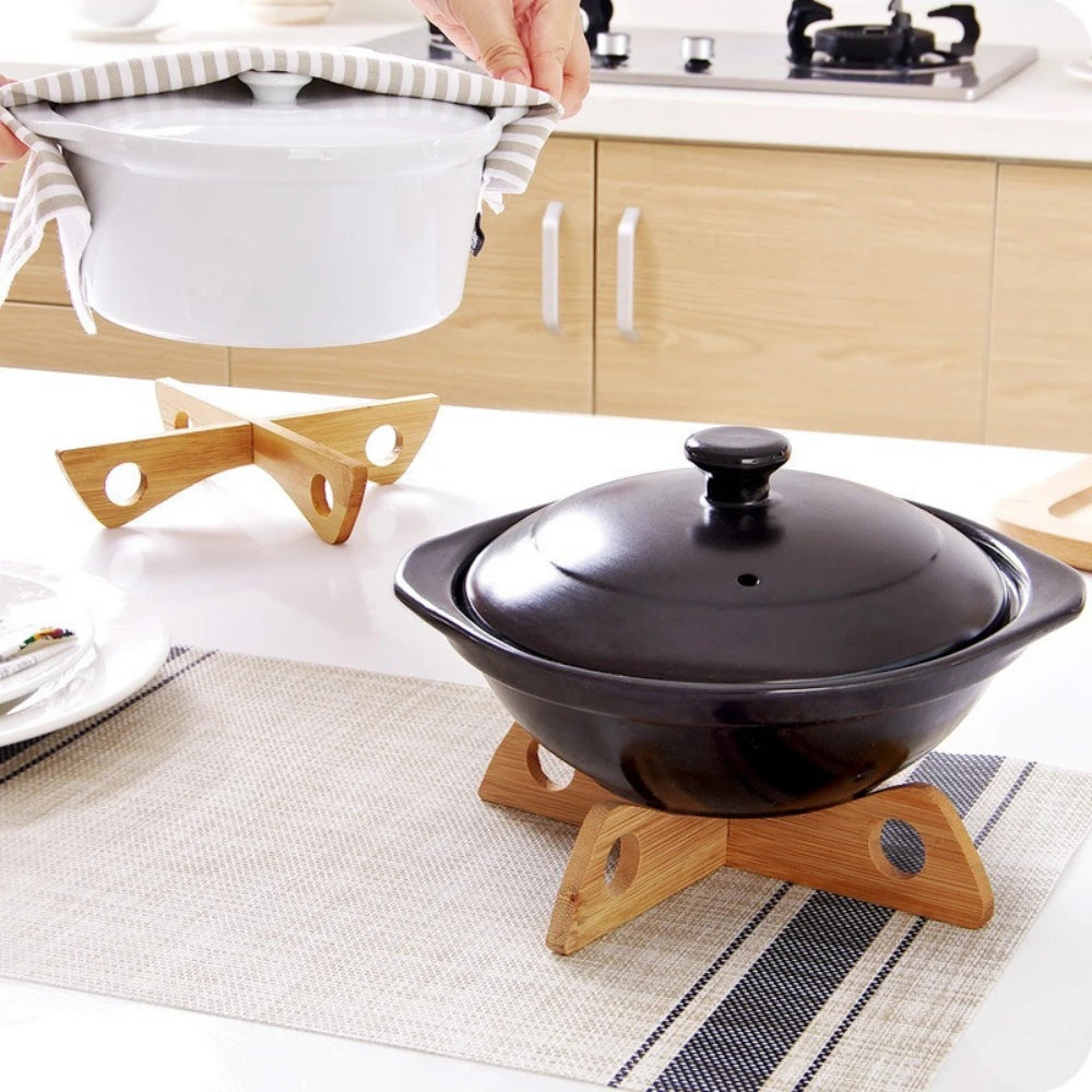 Kitchen Insulation Mats Removable Wooden Table Mats Shelf Gadget Holders Useful Things for Kitchen Accessories Gadgets Organizer