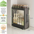 Kitchen Pull-out Spice Storage Rack Corner Seasoning Salt Sauce Vinegar Bottle Organizer Countertop Narrow Edge Pull-out Rack