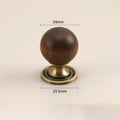 Brass Brass Cabinet Handles Walnut Wooden Walnut Knobs Luxury European Style Wardrobe Door Handles Door Handles