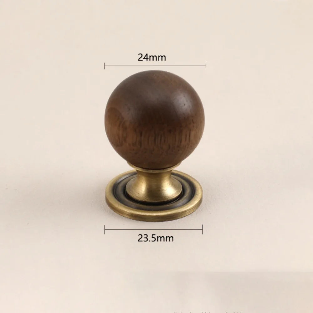 Brass Brass Cabinet Handles Walnut Wooden Walnut Knobs Luxury European Style Wardrobe Door Handles Door Handles