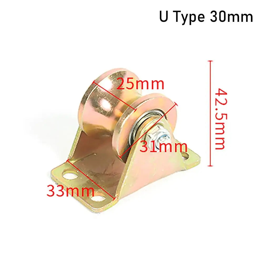 1Pcs Track Wheel Bearing Pulley Plating Color Stainless Steel Sliding Door Rollers U/V/H Shaped Home Hardware Rigid Caster