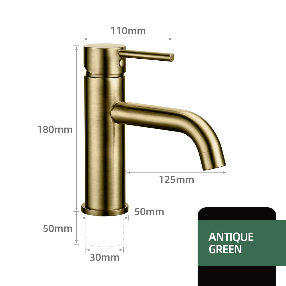 Brushed Gold Basin Faucet Solid Brass Hot And Cold Water Basin Mixer Sink Tap Deck Mounted Bathroom Taps