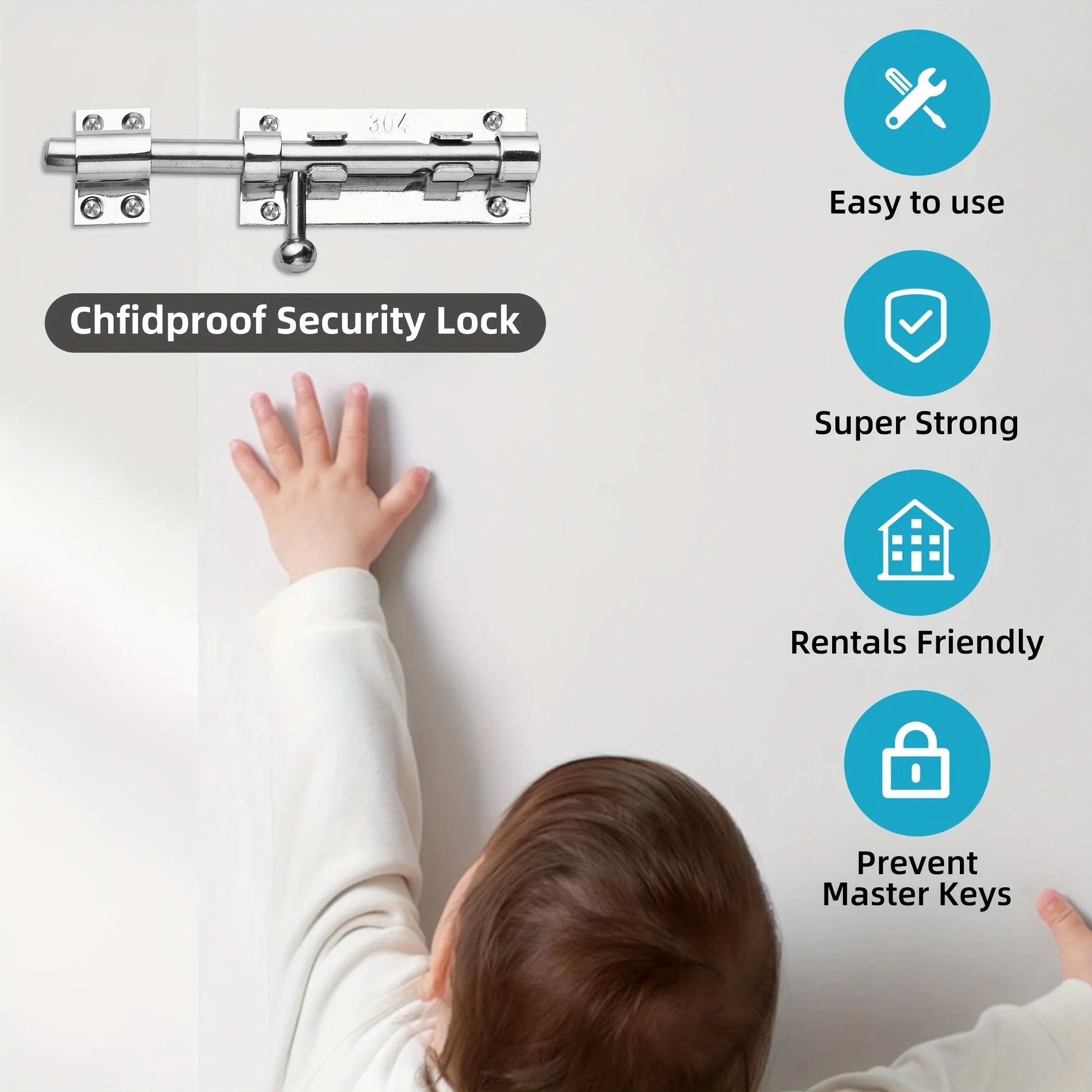 Sliding Bolt Latch Hardware：Cylindrical Bolt Latch，Heavy Solid 304 Stainless Steel，Black Surface，Applicable  Outdoor Latches