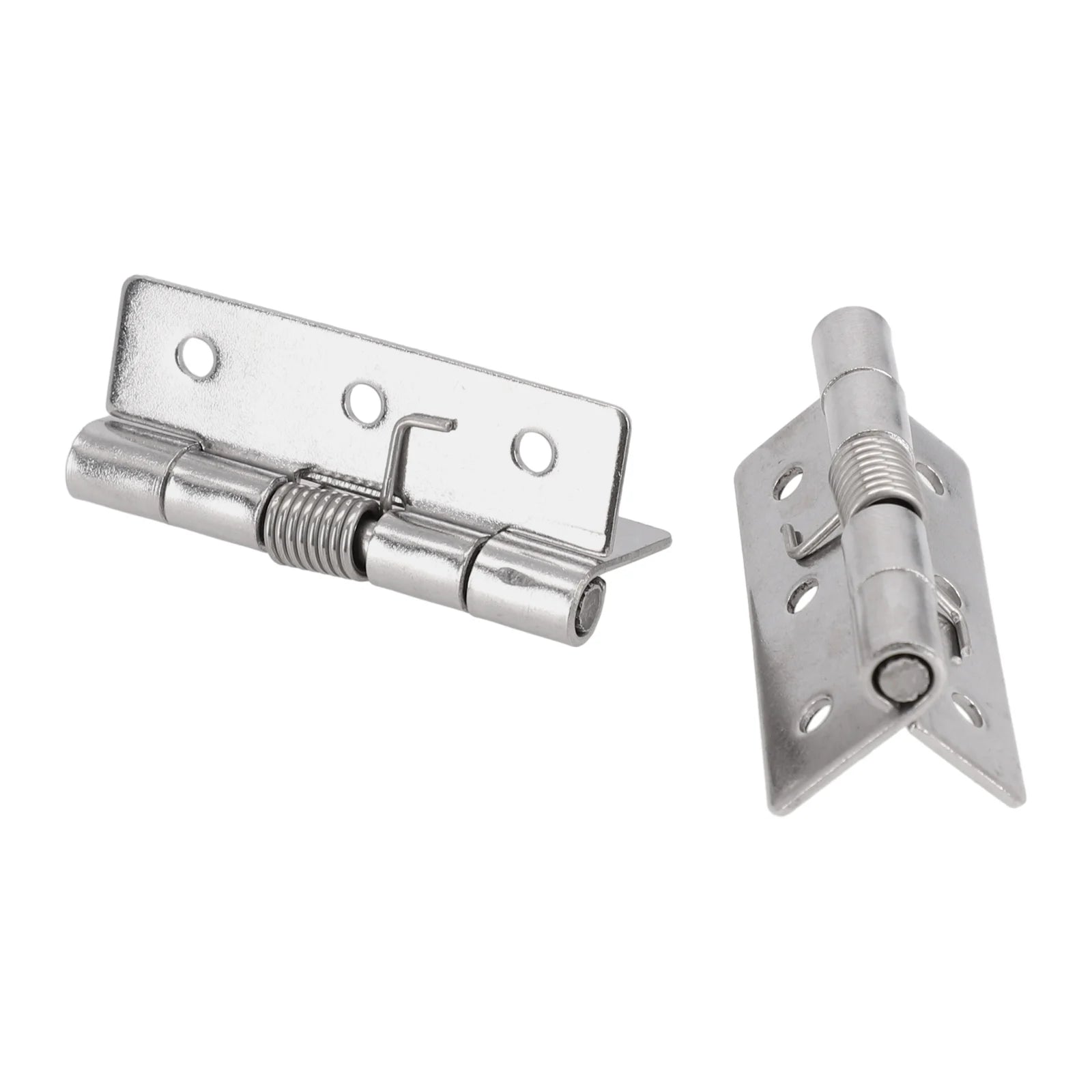 2pcs 1/1.5/2/3Inch Silver Spring Door Hinge Stainless Steel Self Closing Design Windows Cabinets Boxes Household Hardware