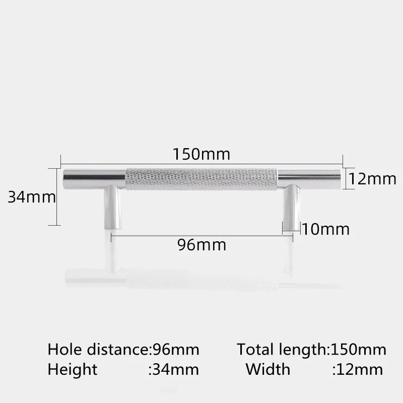 KK&FING Round Rod Knurled Carved Aluminum Alloy Furniture Door Handle Cupboard Wardrobe Door Pulls Cabinet Drawer Knobs Hardware