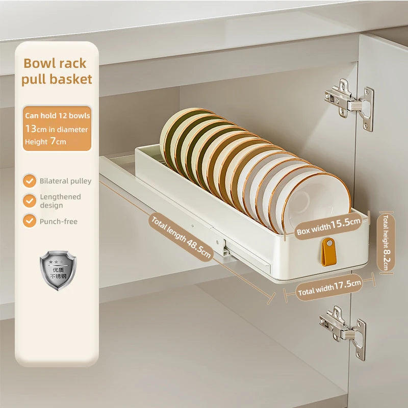 Kitchen Pull Out Shelf Slide Drawer Cabinet Slide out Shelf Dishes Organizer Cabinets Organizer with Handle Kitchen Drawer