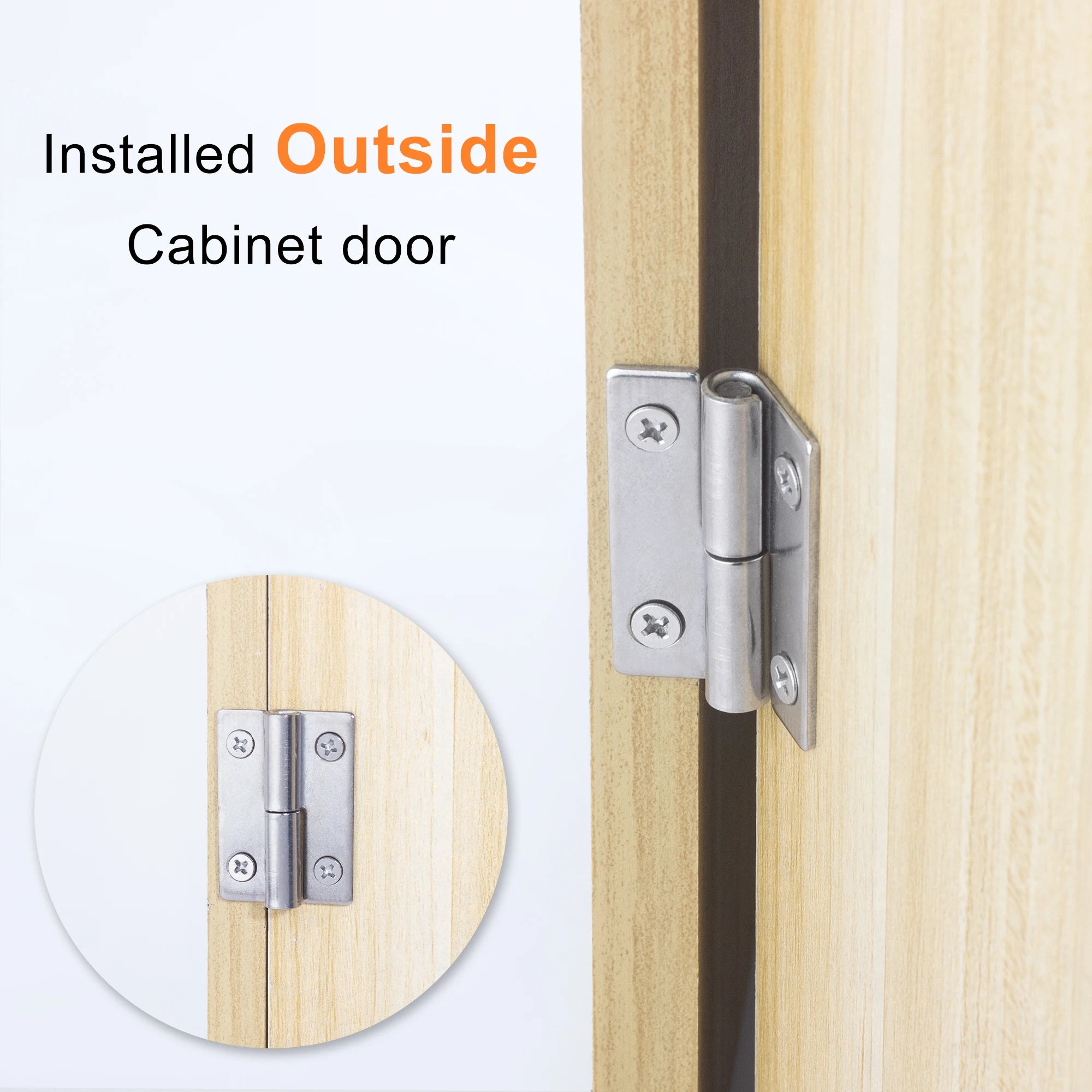2PCS Stainless Steel Detachable Hinge 270 Degree Black Removable Wooden Furniture Door Hinges for Cabinet Cupboard Closet Box