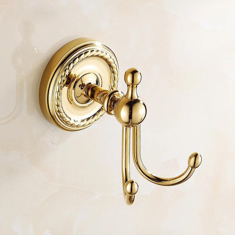Robe Hooks Antique Brass Coat Hook Clothes Towel Hangers Storage Door Hook Wall Bathroom Accessories Black Bath Rack   Z-9001K