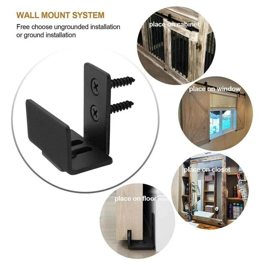 Adjustable Sliding Door Floor Guide Bottom Barn Door Guide Roller Decor Hardware Wall Mount Door Guides Slotted Swing Stop