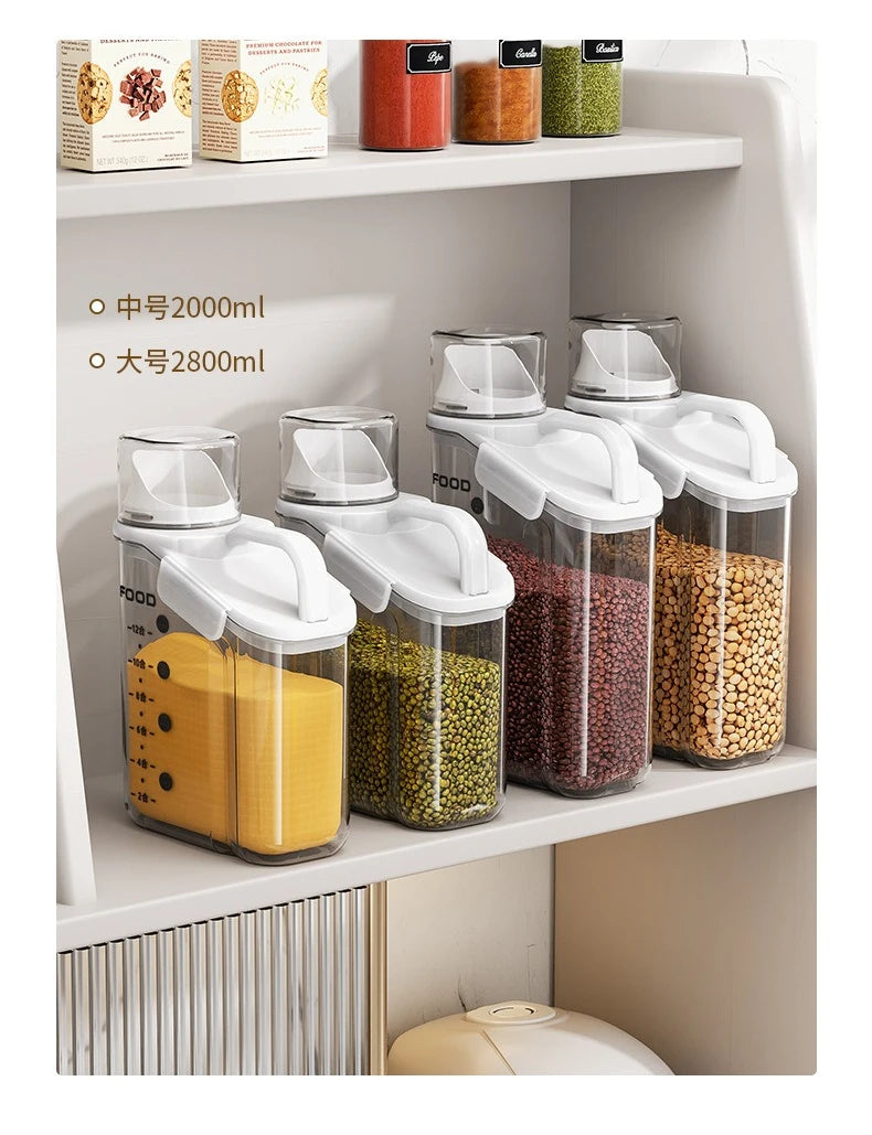 Airtight Food Storage Containers Cereal Dispenser Cereal Container Storage Box Rice Dispenser Grain Dispenser Kitchen Organizer
