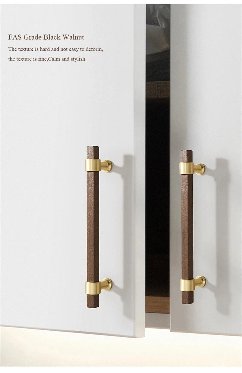 Wooden Cabinet Handles for Furniture Drawer Knobs Kitchen Cupboard Handles Wardrobe Door Knob and Handle Furniture Hardware