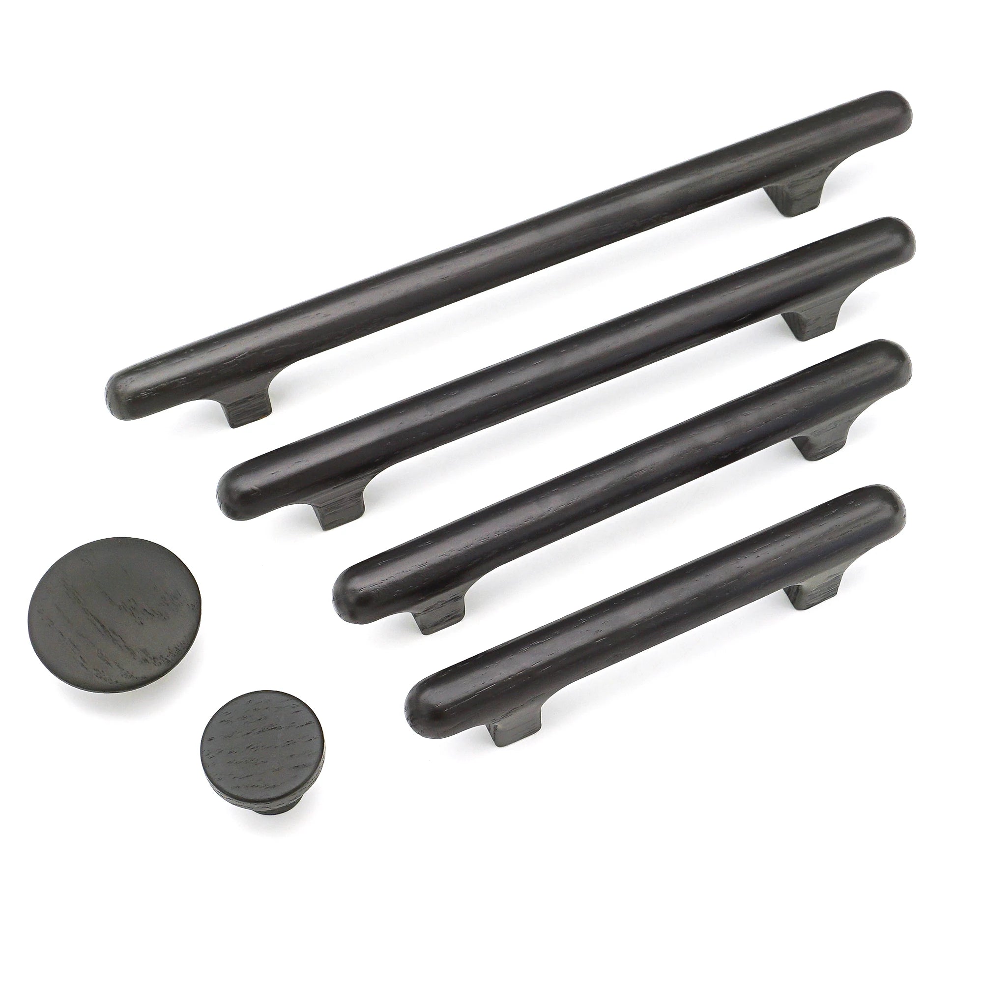 Solid Wood Cabinet Handles Modern Drawer Knobs Black Wardrobe Pulls Walnut Oak Cupboard Door Handle Furniture Hardware 320mm