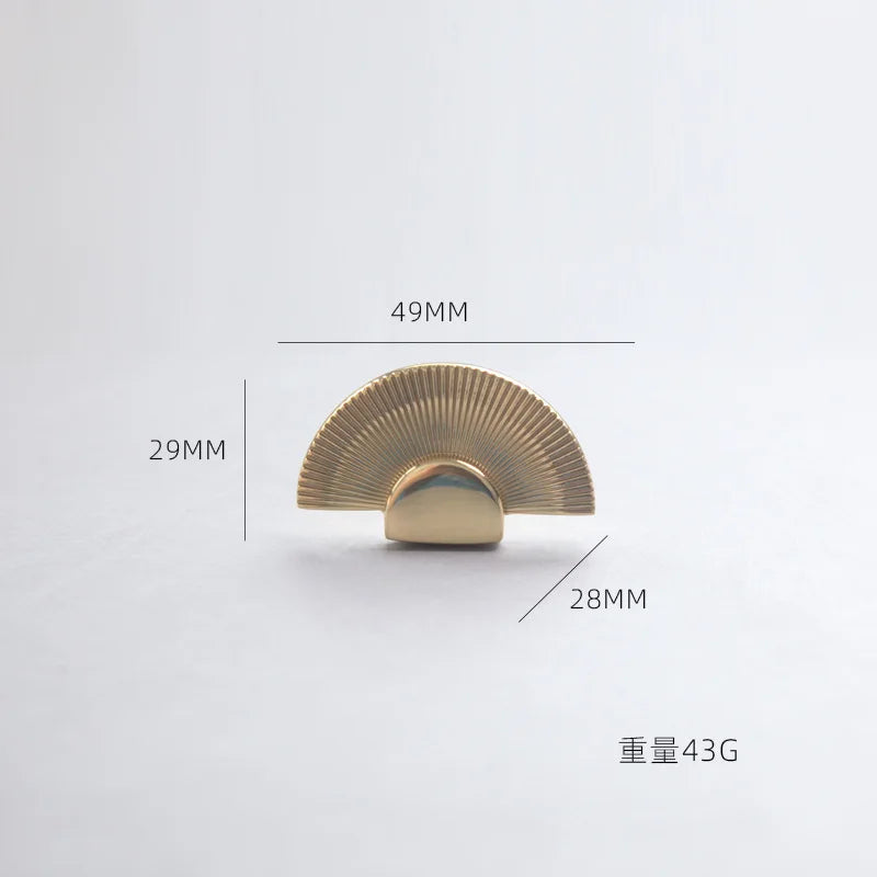 Cabinet Door Handle Pure Copper Simple Nordic Drawer Cabinet Single Hole New Chinese Light Luxury Brass Wardrobe Door Handle