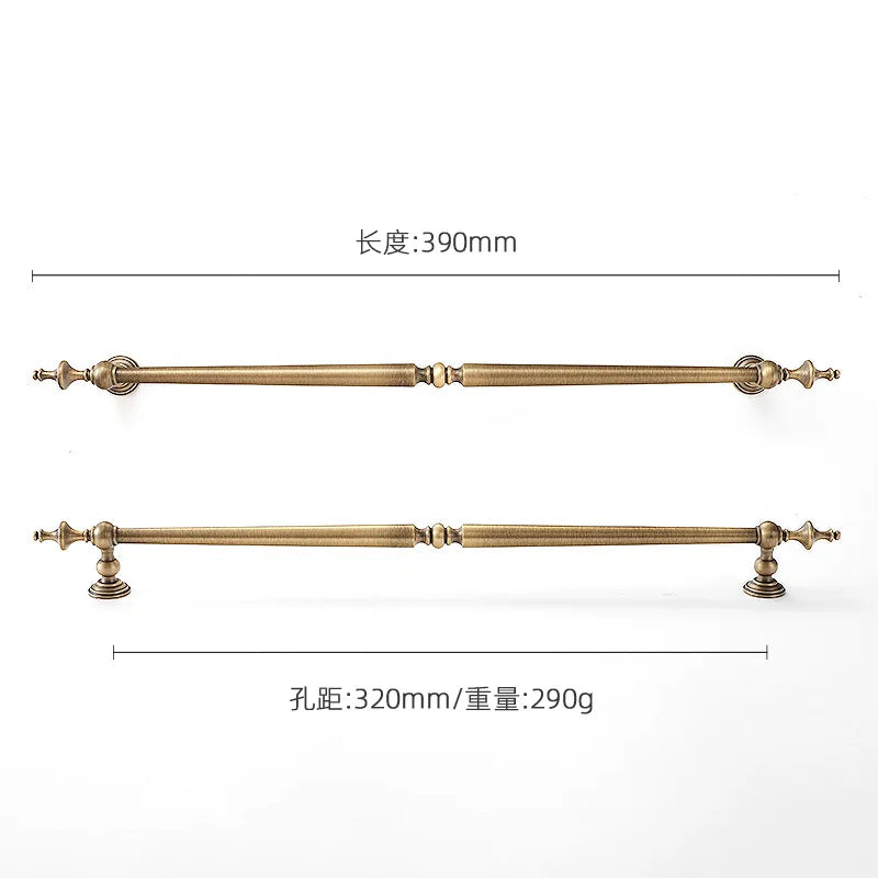 High-end Antique Bronze Door Handles and Knobs Solid Brass Antique Drawer Pulls Kitchen Cupboard Handle Gold Cabinet Handles