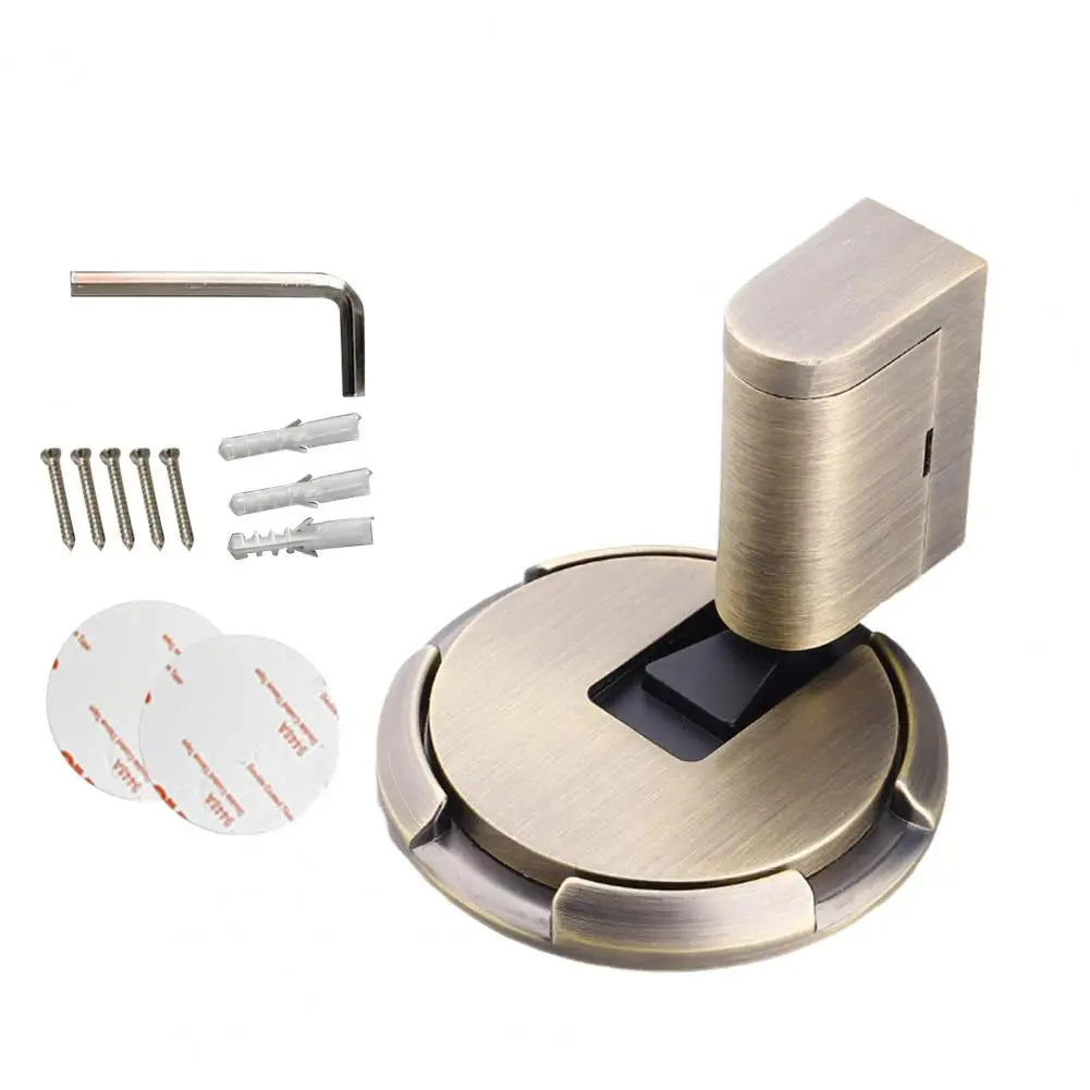 Magnetic Door Stopper No Drilling Silent Floor Door Stop with Screws Adhesive Adjustable Mechanical Magnetic Door Stopper