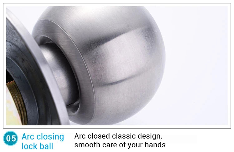 ZEXEF Stainless Steel Round Door Knobs Rotation Lock Knobset Handle Metal Door Knob With Key For Bedrooms Living Rooms Bathrooms