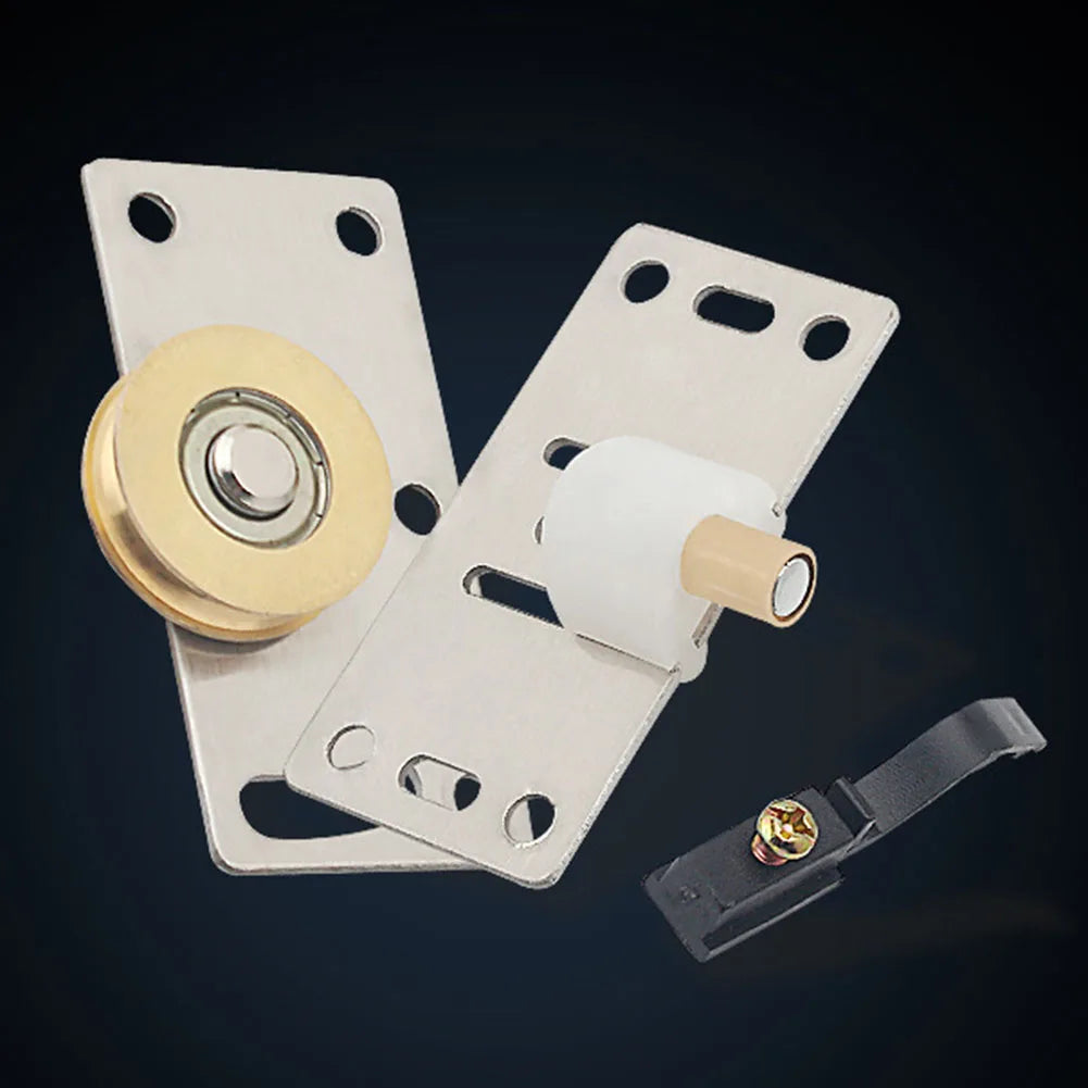 1pc Sliding Door Wheels Pulley Rollers 74x37mm Stainless Steel Furniture Hardware Wardrobe Sliding Door Adjustable Wheels