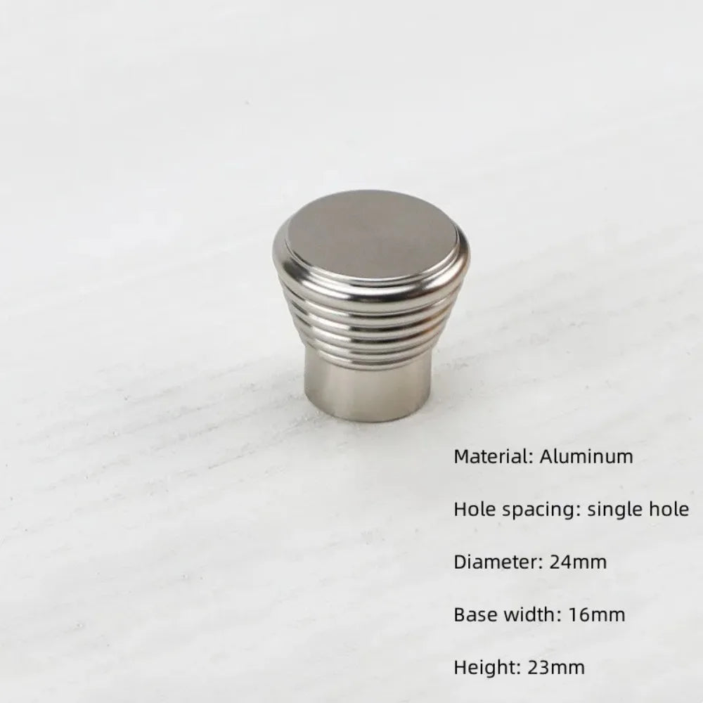 Round Knob Single Hole Furniture Handle Silver Modern Cabinet Pulls Space Aluminum Convenient Furniture Knobs Drawer