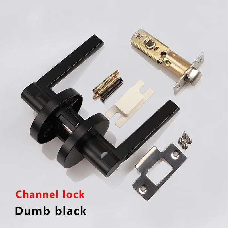 Door Lock Household Universal Silent Toilet Indoor Bedroom Lock Three-bar Handle Lock Old-Fashioned Spherical Round Door Lock