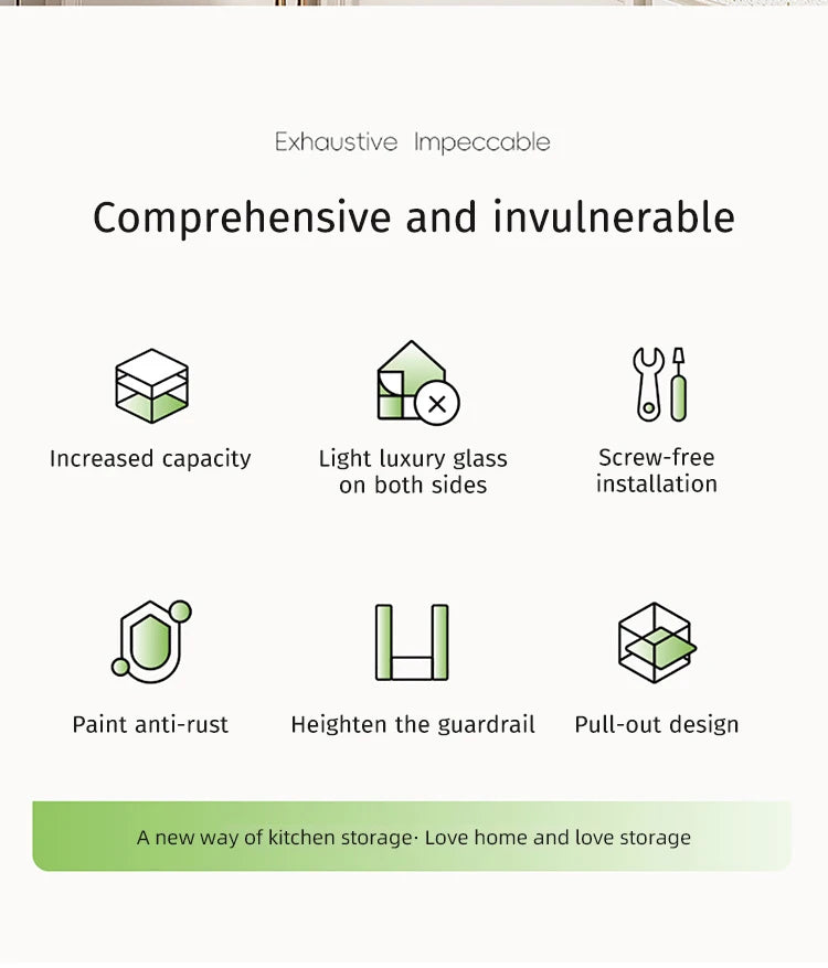 Kitchen Pull-out Spice Storage Rack Corner Seasoning Salt Sauce Vinegar Bottle Organizer Countertop Narrow Edge Pull-out Rack