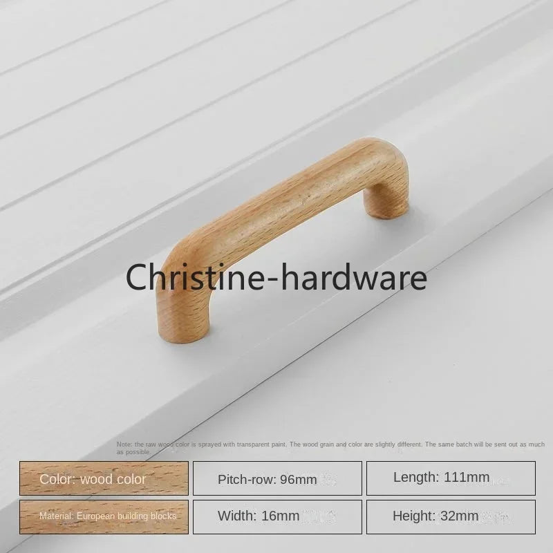 Simple Modern Wooden Cabinet Round Single-hole Handle Drawer Door Kitchen Shoe Cabinet Solid Wood Log Handle