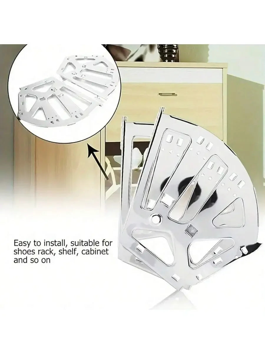 Shoe Rack Accessory - 3-Tier Connector, Thickened Iron Structure with Hidden Foldable Shelf, for Shoe Organization, 3-Layer Prac