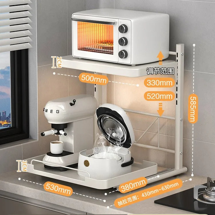 Pull-out Microwave Oven Shelf Kitchen Shelf Free Standing Spice Storage Rack Electrical Appliances Storage Shelves Oven Rack