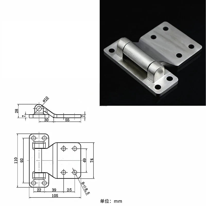 Widening And Thickening Stainless Steel Hinges Heavy-Duty Industrial Machinery Equipment Door Hinges Electrical Cabinet Hinges