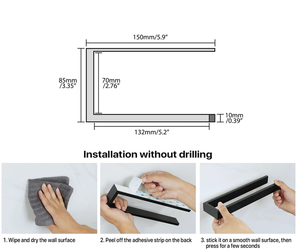 Bathroom Hardware Black Bath Robe Hook Towel Rail Bar Rack Bar Shelf Tissue Paper Holder Bathroom Accessories