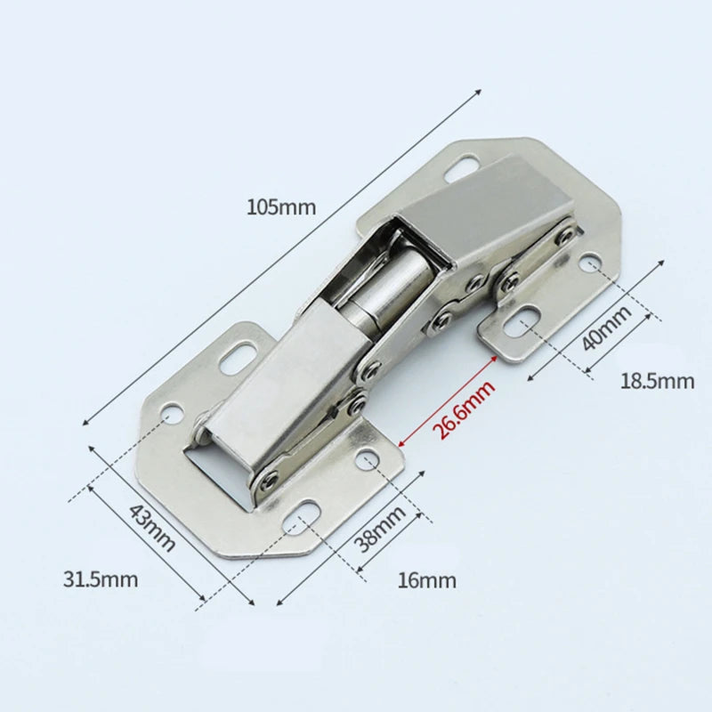 1-10PCS Cabinet Hinge 90 Degree 3/4in No-Drilling Hole Cupboard Door Hydraulic Hinges Soft Close With Screws Furniture Hardware