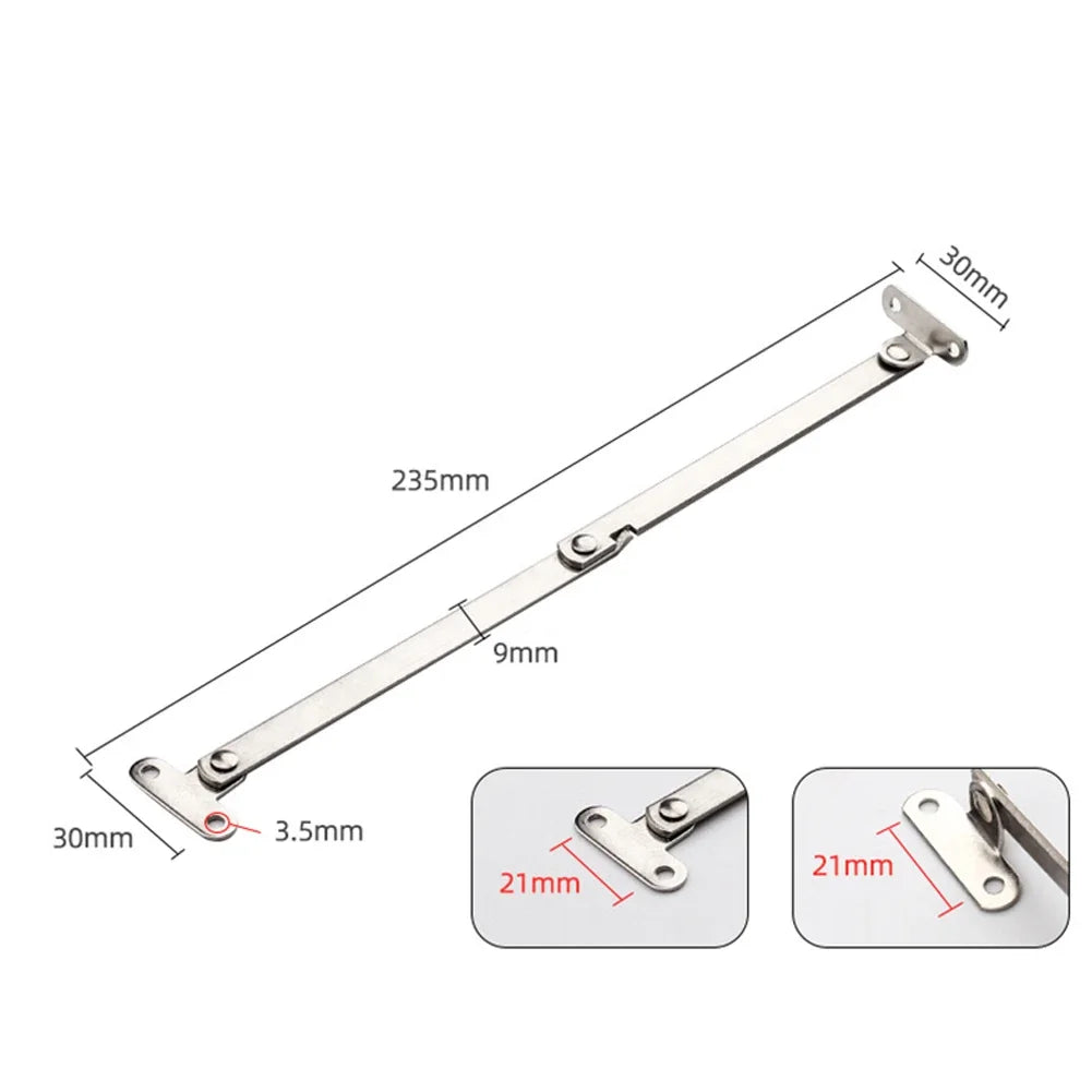 2pcs Folding Pull Rod Furniture Doors Close Lift Up Stay Support Hinge Stainless Steel Pull Rod Kitchen Hardware Accessories