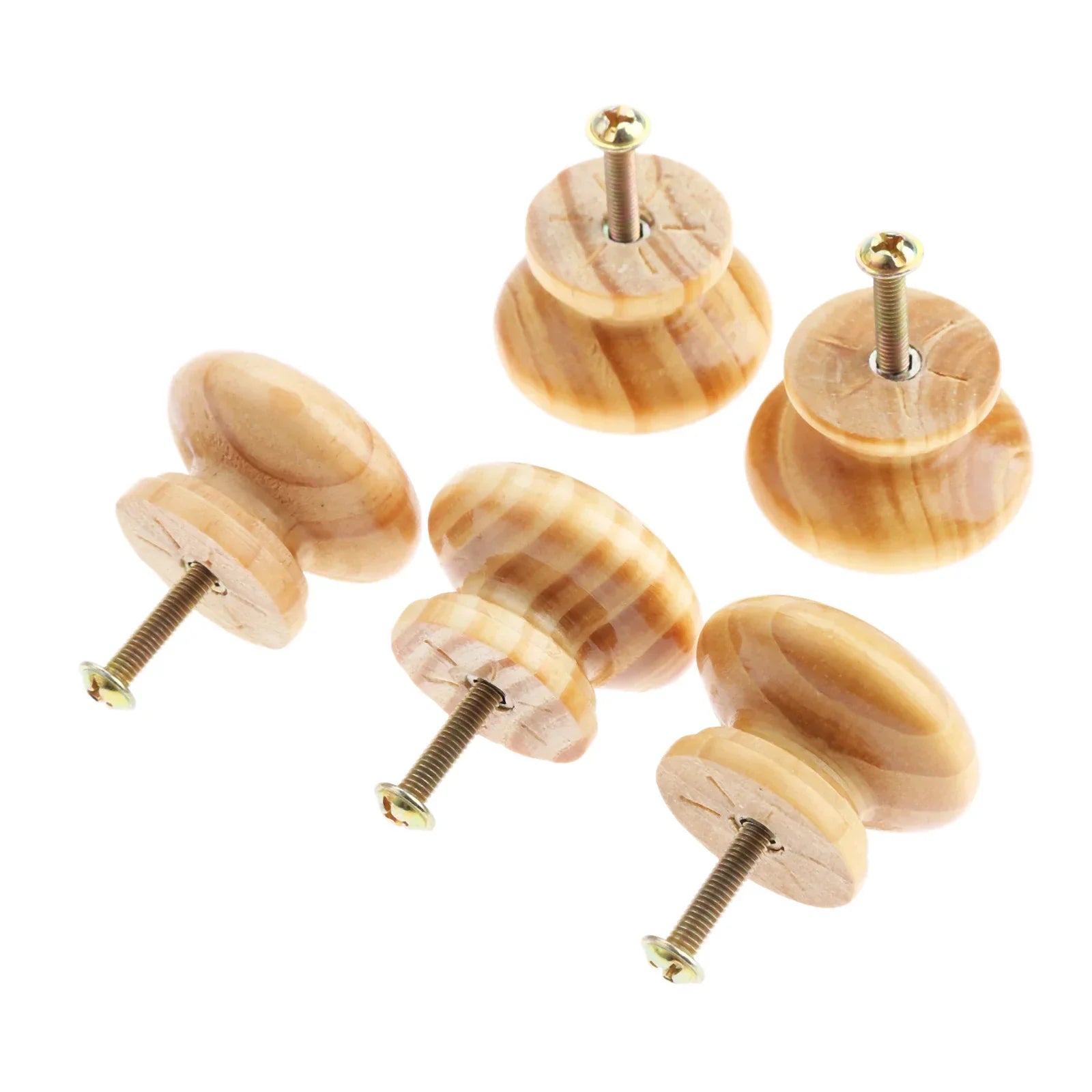 5Pcs Wood Cabinet Drawer Wardrobe Knobs Wooden Furniture Handles Cabinet Knobs and Handles Kitchen Door Pulls Furniture Hardware