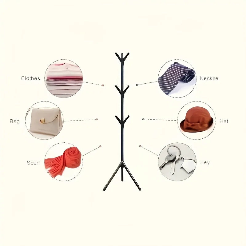 2026 New Model Hooked Wardrobe Hanger - Multi-Hook Floor-Mounted Wardrobe Hanger - Clothing and Accessories Storage