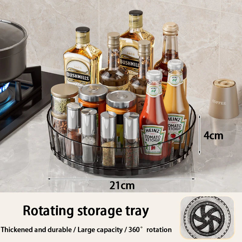 Rotating Spice Rack For Home Kitchens Multi-Functional Storage Tray For Seasoning Bottles And Jars, And Cosmetics