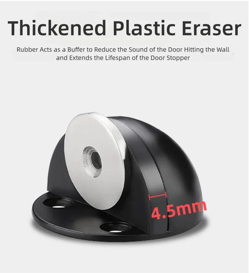 New No-Drill Magnetic Door Stopper - Silicone Anti-Collision Buffer for Glass & Bedroom Doors, Windproof Floor Mount