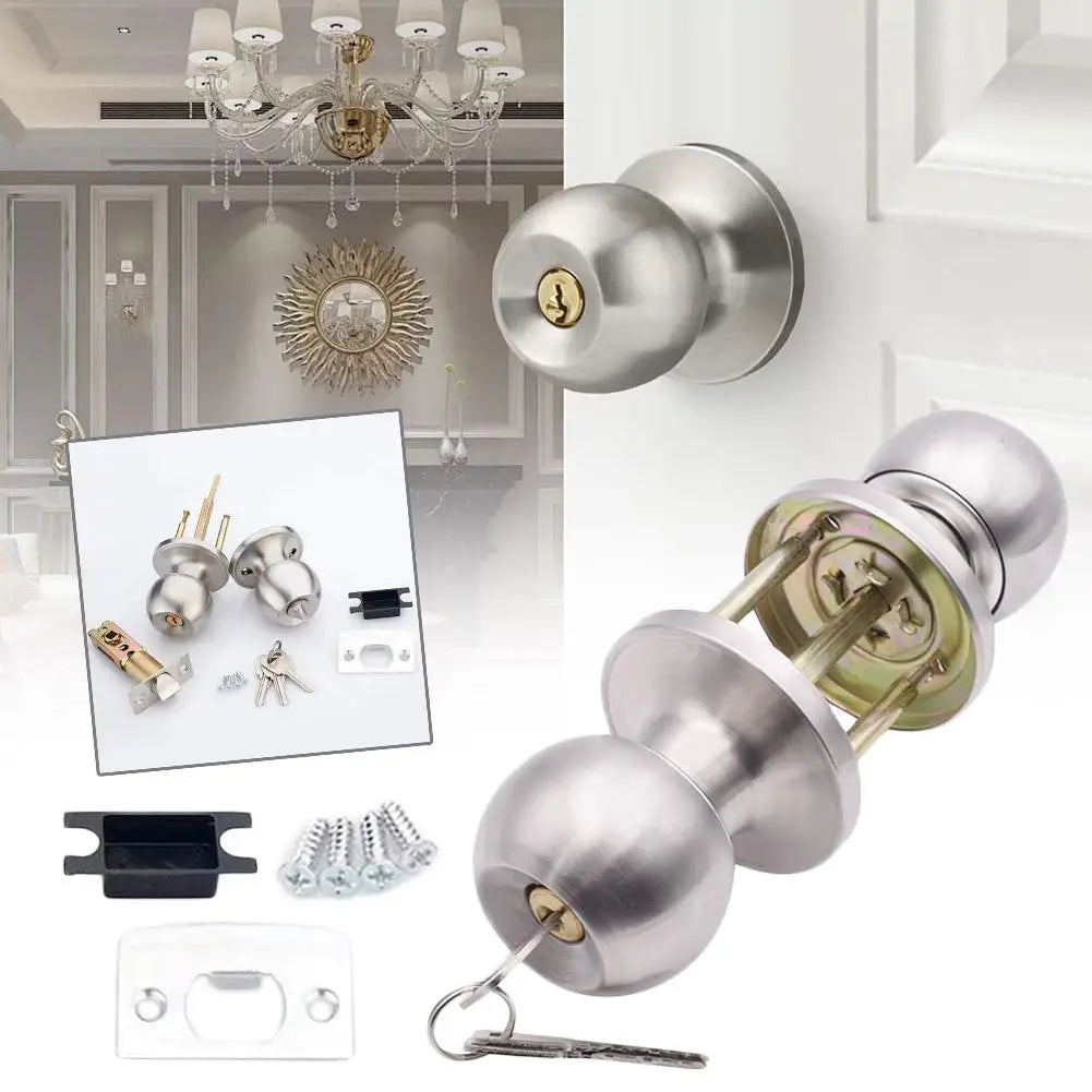 Universal Door Handle Knobs Bathroom Entrance Locks Accessories Bedroom Living Room Lock With Keys Door Lock