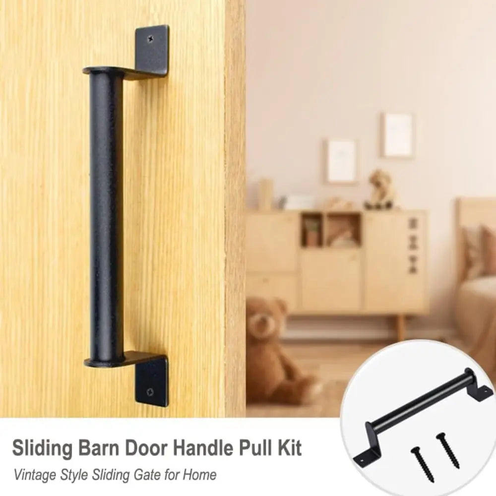 Long Base Barn Door Pull Knob Heavy Duty Black Sliding Barn Door Handle Modern Design Easy Install Barn Door Hardware