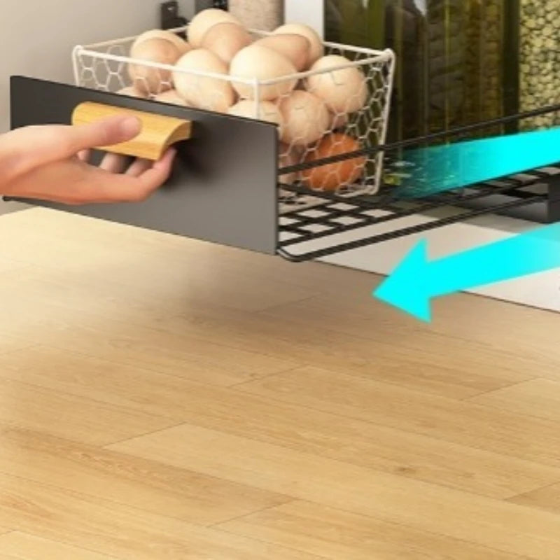 Pull-Out Kitchen Drawer Storage Rack Multi-Layer Under-Sink Organizer Cabinet Shelf for Kitchen Essentials
