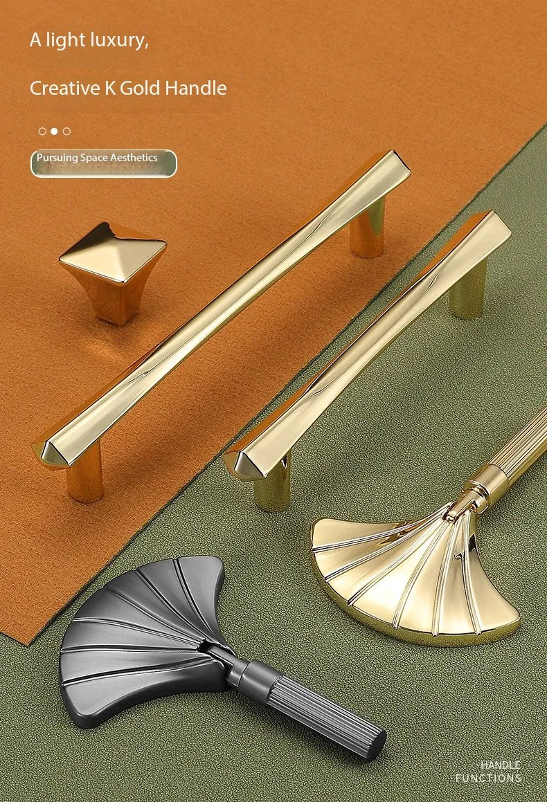 Modern High-end Cabinet Door Handle Cabinet, Kitchen Cabinet, Personalized Light Luxury Fan-shaped Wardrobe, Drawer Handle Knobs