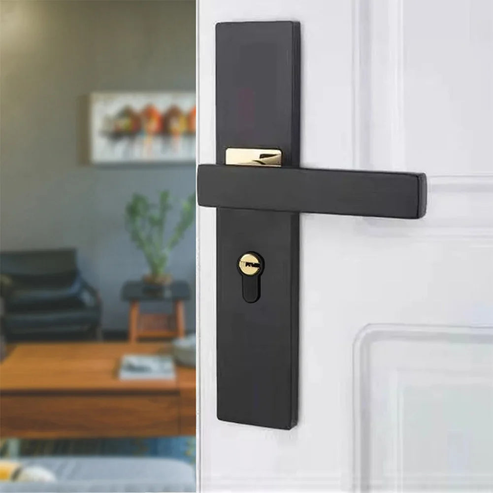 Mute Door Lock Split Handle Metal Door Security Lock with Keys Security Entrance Mechanical Door Lock for Bedroom Bathroom
