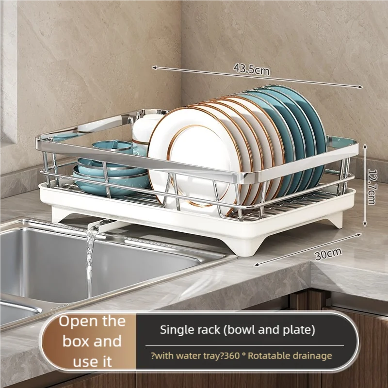 304 stainless steel kitchen storage rack, bowl and plate storage box, draining rack, multifunctional home storage rack for bowls