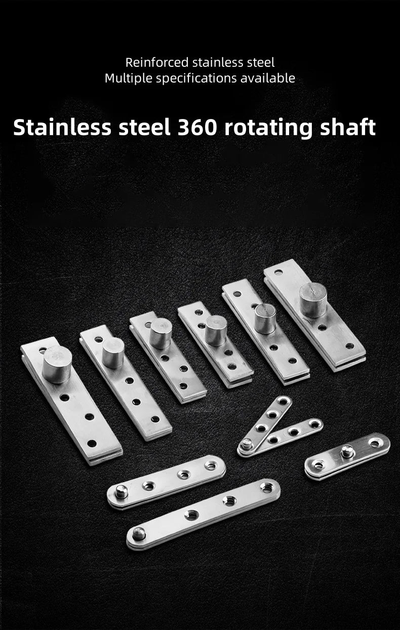Stainless steel door rotating shaft hinge, 360° rotation, hidden rotating door hinge, furniture hardware
