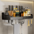 Wall Mounted Kitchen Storage Rack Moisture-Proof Anti-Rust Spice Rack Organizer No Punching Required Removab