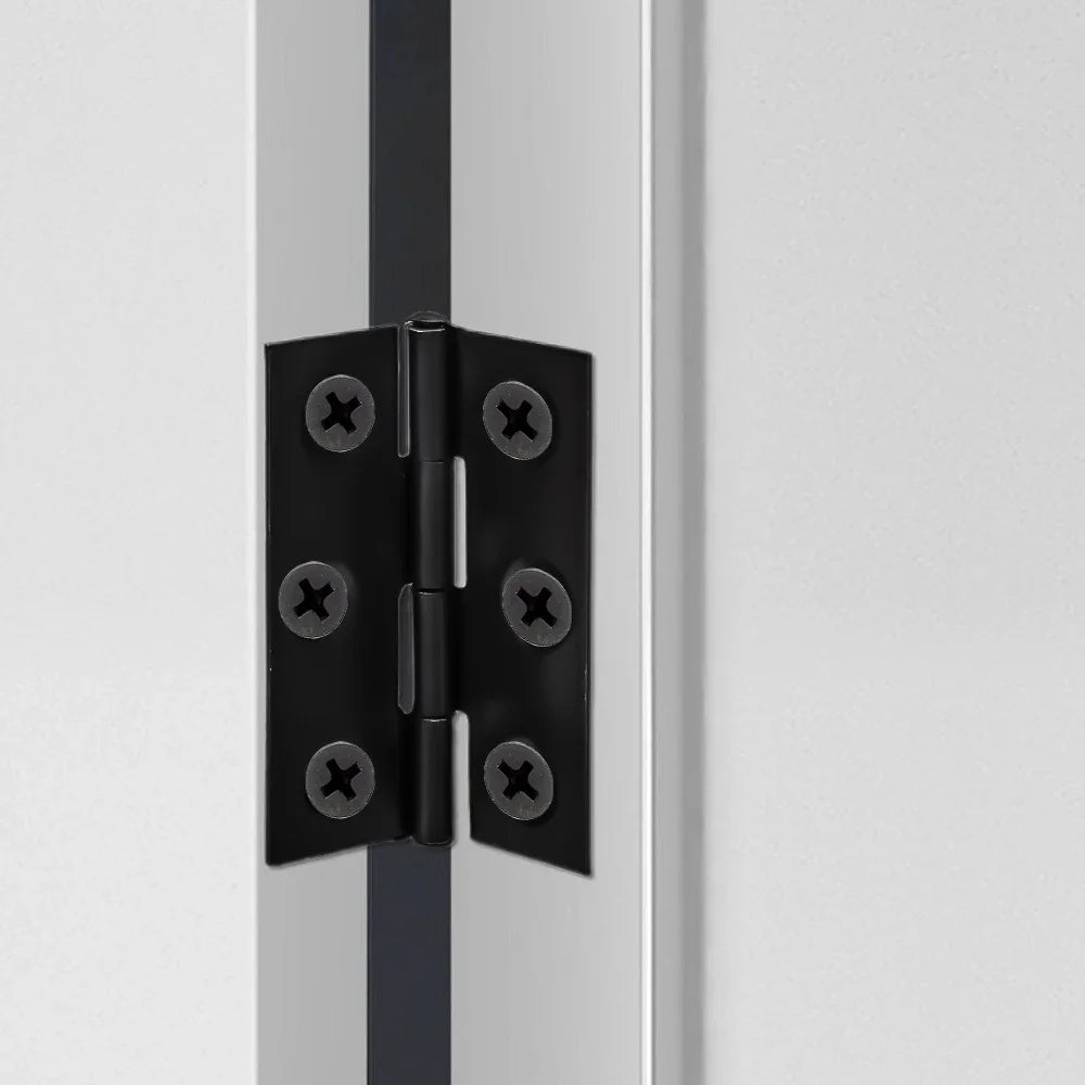 Black Door Hinges Stainless Steel Butt Hinges with Screws Cabinet Drawer Furniture Hinges Mounting Plate Flat Fixing Brackets