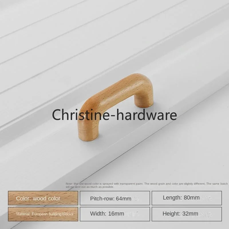 Simple Modern Wooden Cabinet Round Single-hole Handle Drawer Door Kitchen Shoe Cabinet Solid Wood Log Handle