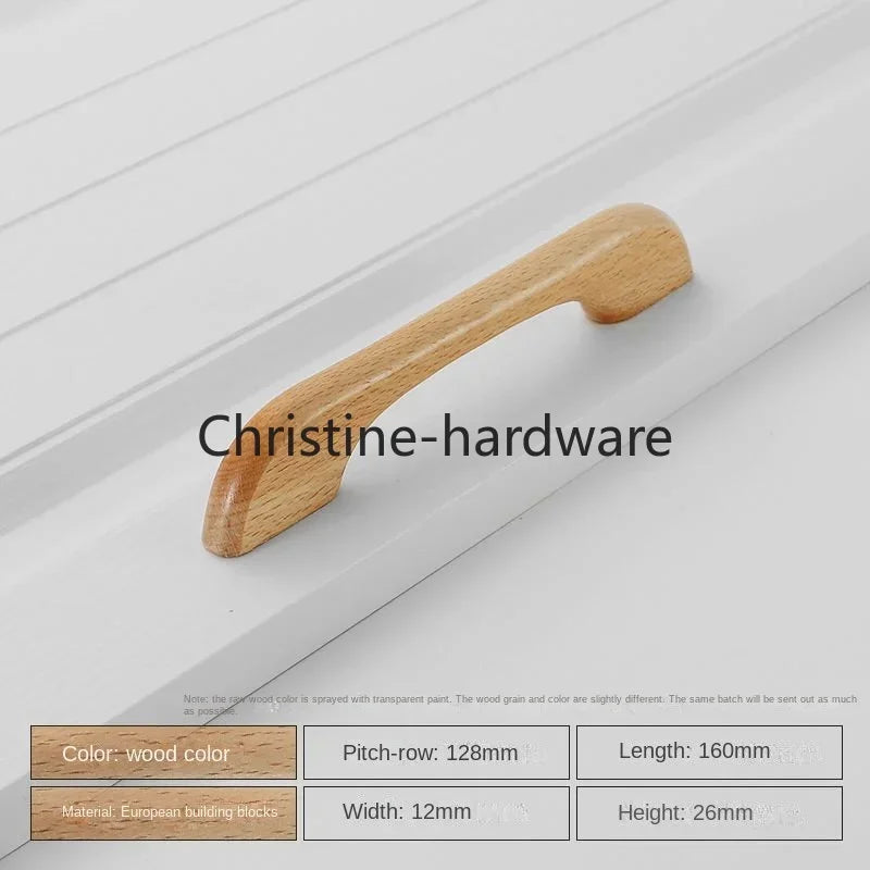 Simple Modern Wooden Cabinet Round Single-hole Handle Drawer Door Kitchen Shoe Cabinet Solid Wood Log Handle